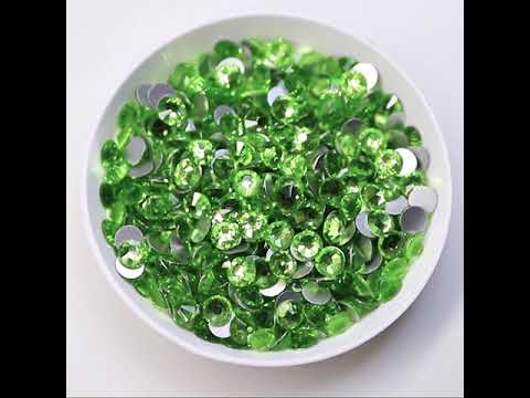 PERIDOT Glass Flatback Rhinestones de plata