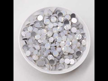 White Opal Glass FlatBack Rhinestones In Bulk