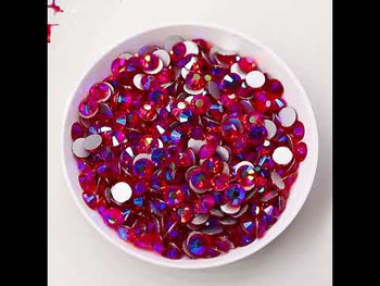 Light Siam AB Glass FlatBack Rhinestones Silver Back