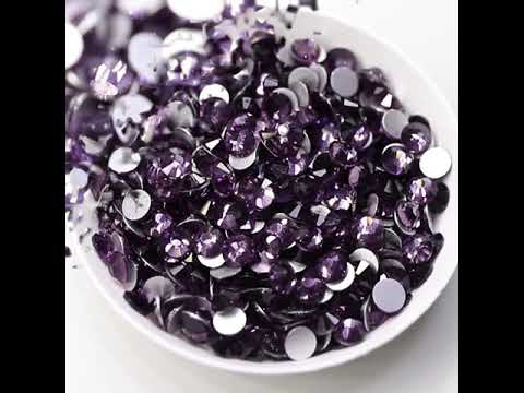 Tanzanite Glass FlatBack Rhinestones Silver Back