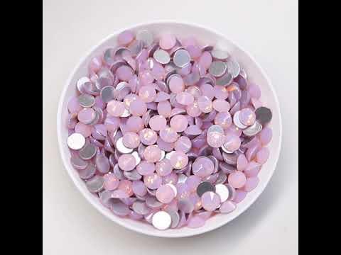 Pink Opal Glass FlatBack Rhinestones Silver Back In Bulk
