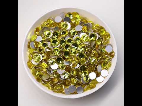 Citrine Glass FlatBack Rhinestones Silver Back