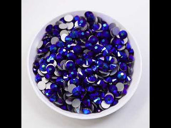 Black AB Glass FlatBack Rhinestones