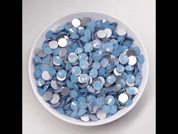Blue Opal Glass FlatBack Rhinestones In Bulk