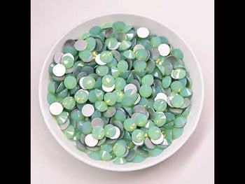 Green Opal Glass FlatBack Rhinestones In Bulk