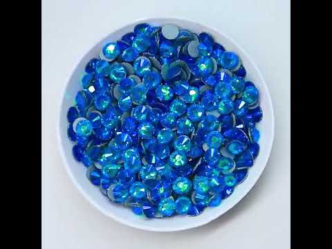 Capri Blue AB Glass HotFix Rhinestones