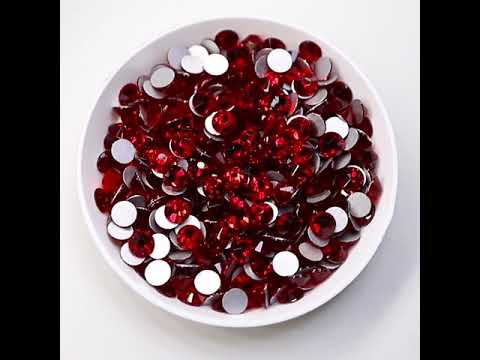 Siam Glass Flatback Rhinestones de plata