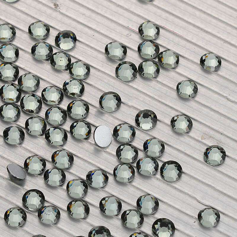 Black Diamond Glass FlatBack Rhinestones Silver Back WholesaleRhinestone