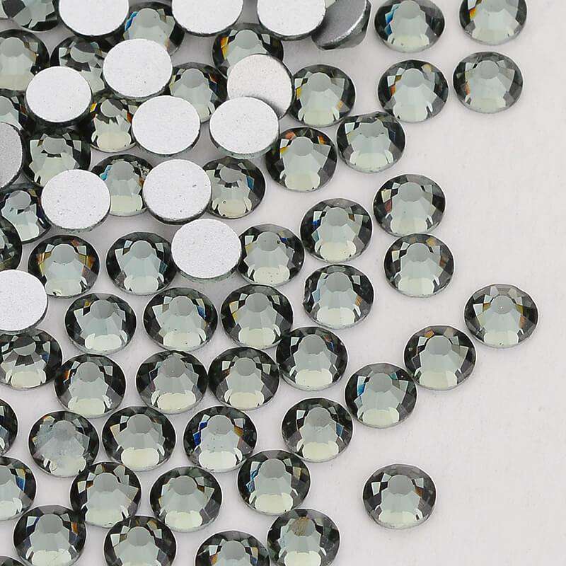 Black Diamond Glass FlatBack Rhinestones Silver Back WholesaleRhinestone