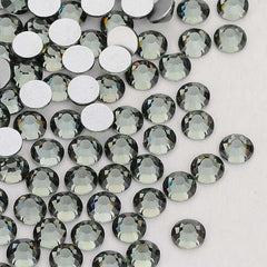 Black Diamond Glass FlatBack Rhinestones Silver Back WholesaleRhinestone