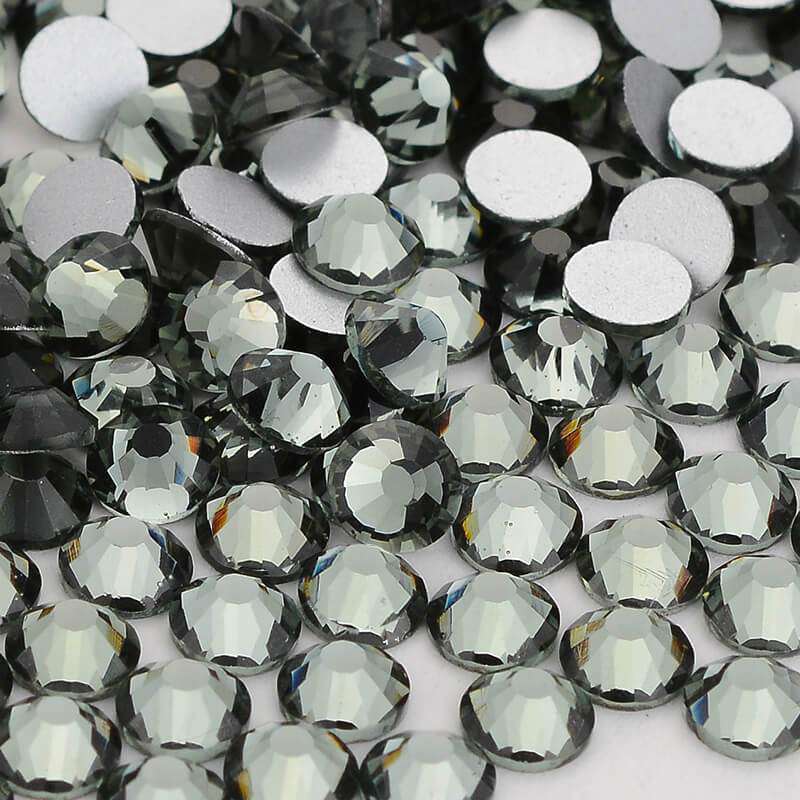 Black Diamond Glass FlatBack Rhinestones Silver Back WholesaleRhinestone