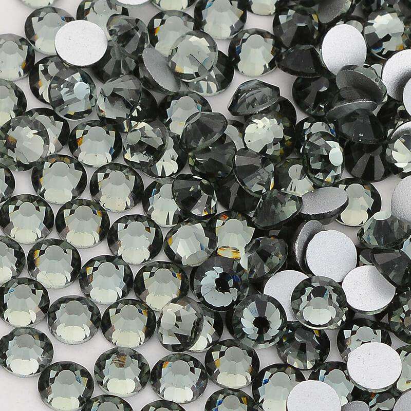 Black Diamond Glass FlatBack Rhinestones Silver Back WholesaleRhinestone