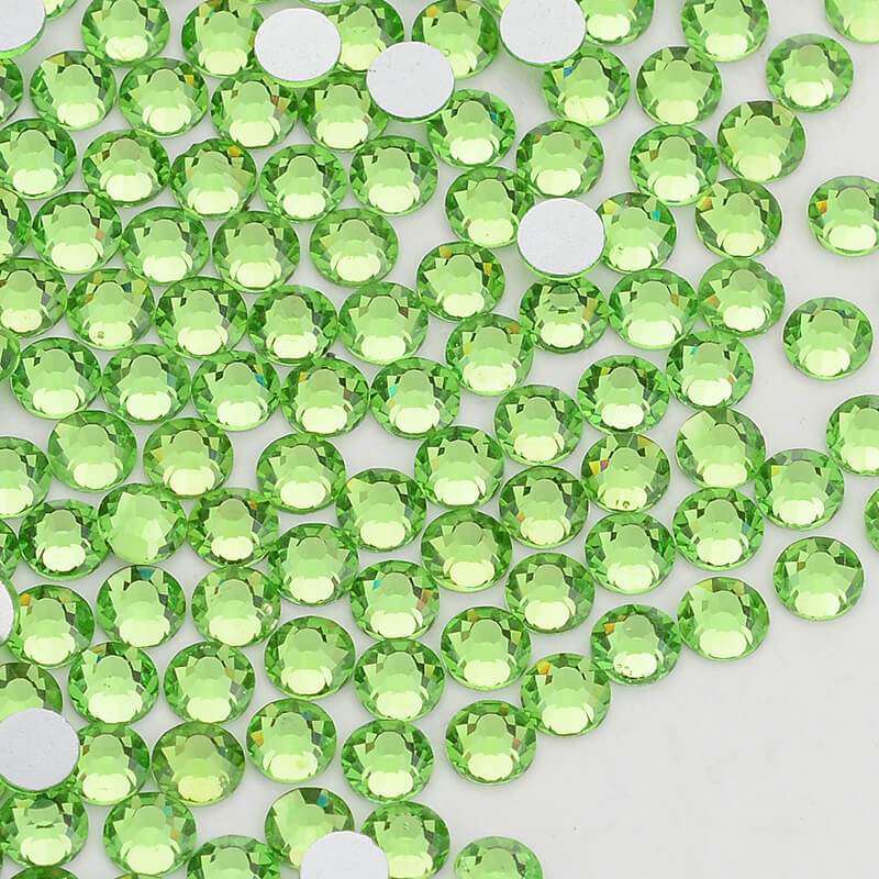 Peridot Glass FlatBack Rhinestones In Bulk WholesaleRhinestone