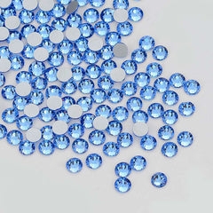 Light Blue Glass FlatBack Rhinestones Silver Back WholesaleRhinestone