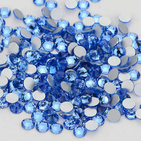 Light Blue Glass FlatBack Rhinestones Silver Back WholesaleRhinestone Main image
