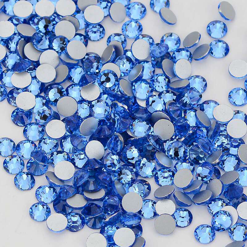 Light Blue Glass FlatBack Rhinestones Silver Back WholesaleRhinestone