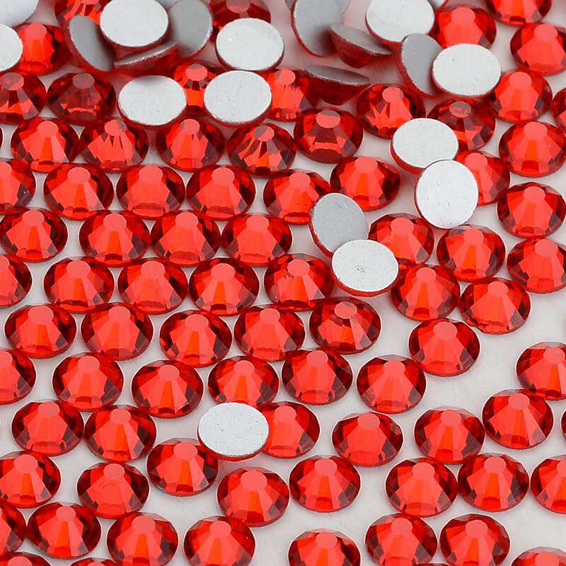 Light Siam Glass FlatBack Rhinestones Silver Back WholesaleRhinestone