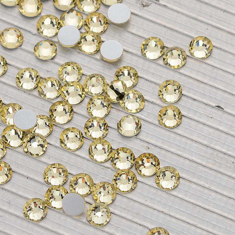 Light Yellow Glass FlatBack Rhinestones Silver Back WholesaleRhinestone