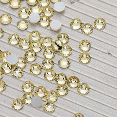 Light Yellow Glass FlatBack Rhinestones Silver Back WholesaleRhinestone