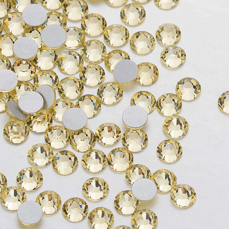 Light Yellow Glass FlatBack Rhinestones Silver Back WholesaleRhinestone