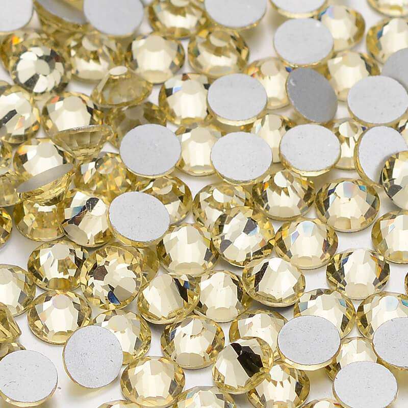 Light Yellow Glass FlatBack Rhinestones Silver Back WholesaleRhinestone