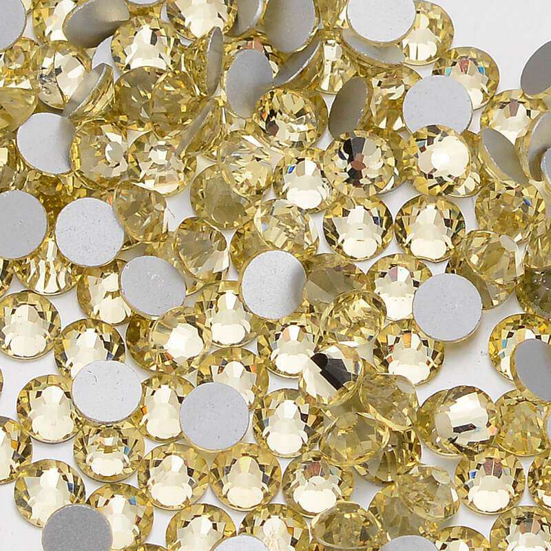 Light Yellow Glass FlatBack Rhinestones Silver Back WholesaleRhinestone