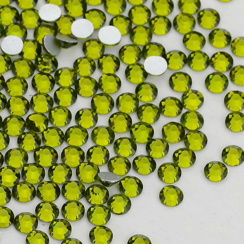 Olive Green Glass FlatBack Rhinestones Silver Back WholesaleRhinestone