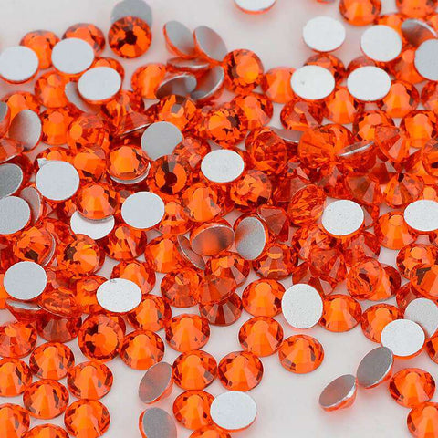 Orange Glass FlatBack Rhinestones Silver Back WholesaleRhinestone Main image