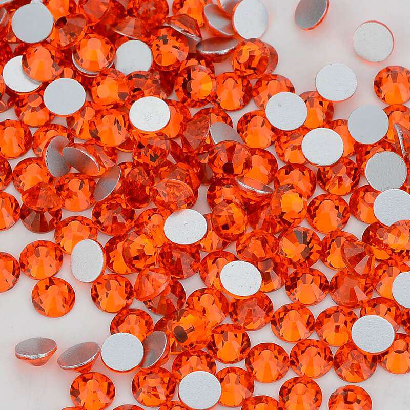 Orange Glass FlatBack Rhinestones In Bulk WholesaleRhinestone