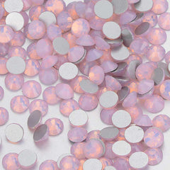 Pink Opal Glass FlatBack Rhinestones Silver Back In Bulk WholesaleRhinestone