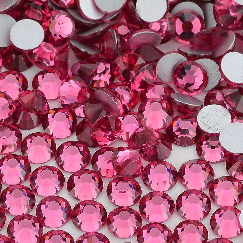 Rose Glass FlatBack Rhinestones Silver Back WholesaleRhinestone