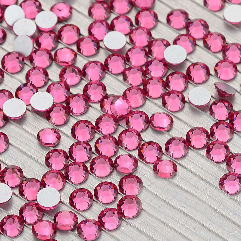 Rose Glass FlatBack Rhinestones Silver Back WholesaleRhinestone