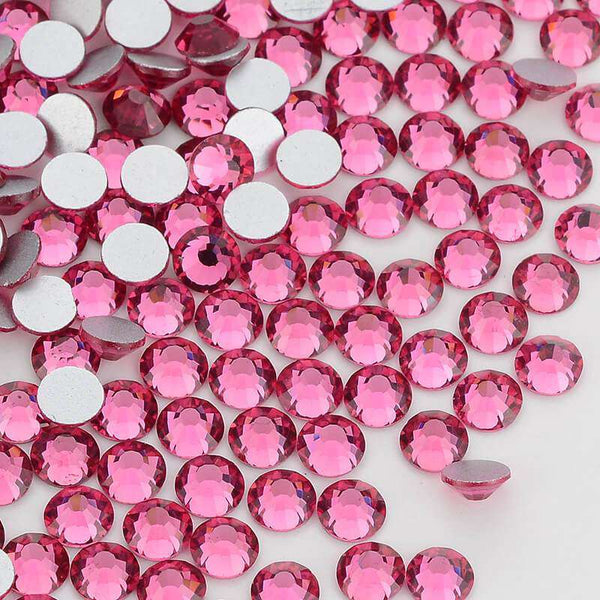 Rose Glass FlatBack Rhinestones Silver Back WholesaleRhinestone