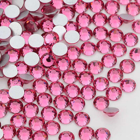 Rose Glass FlatBack Rhinestones Silver Back WholesaleRhinestone