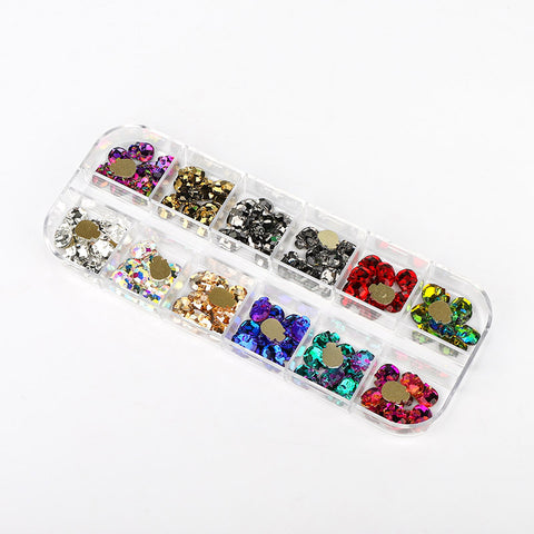 120 PCS Mixed Colors Skull Shape Glass Fancy Rhinestones For Nail Art HZ1203 WholesaleRhinestone