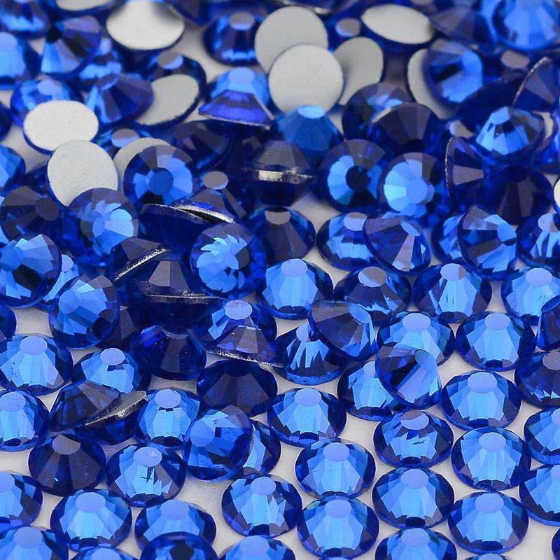 Sapphire Glass FlatBack Rhinestones Silver Back WholesaleRhinestone