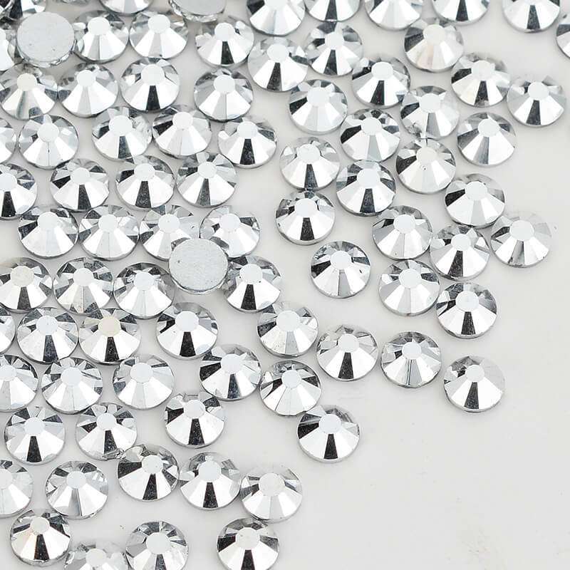 Silver Glass FlatBack Rhinestones Silver Back WholesaleRhinestone