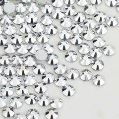 Silver Glass FlatBack Rhinestones Silver Back WholesaleRhinestone