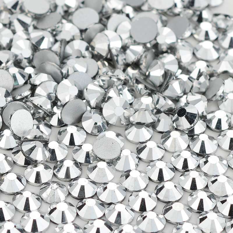 Silver Glass FlatBack Rhinestones Silver Back WholesaleRhinestone