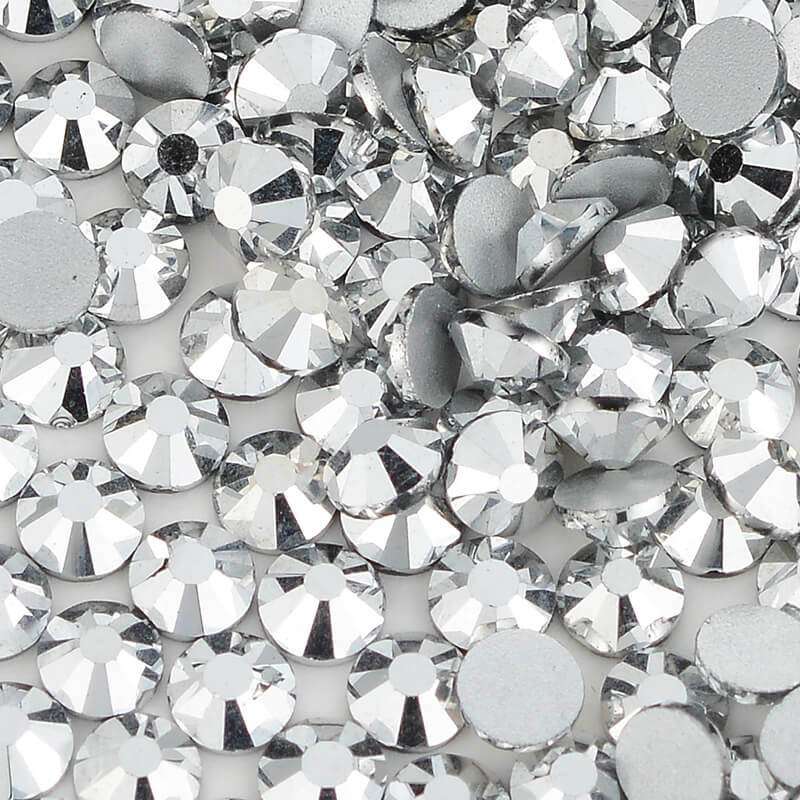 Silver Glass FlatBack Rhinestones Silver Back WholesaleRhinestone