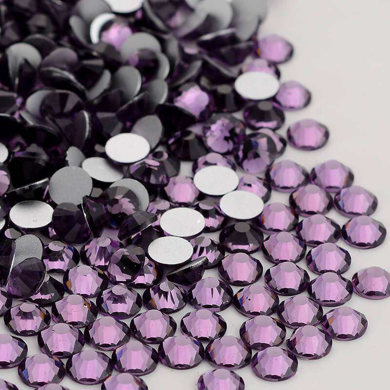 Tanzanite Glass FlatBack Rhinestones Silver Back WholesaleRhinestone